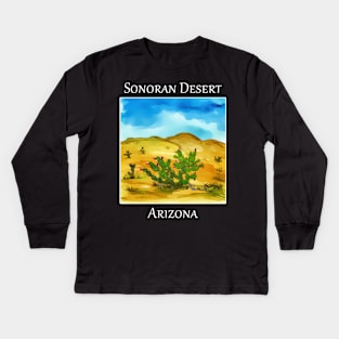 Prickly pear cactus as seen in the Sonoran Desert in Arizona Kids Long Sleeve T-Shirt